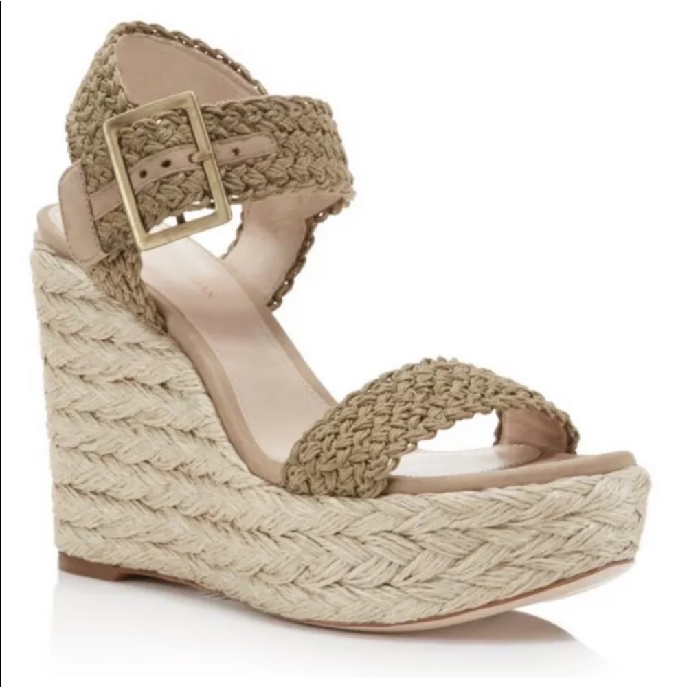 Stuart Weitzman Alexis Crochet Wedge Sandal Swamp